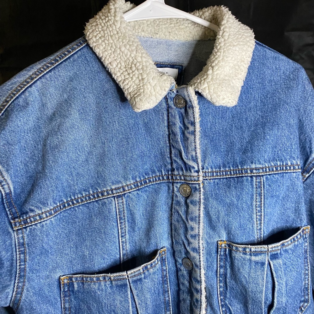Denim Sherpa-Lined Jacket